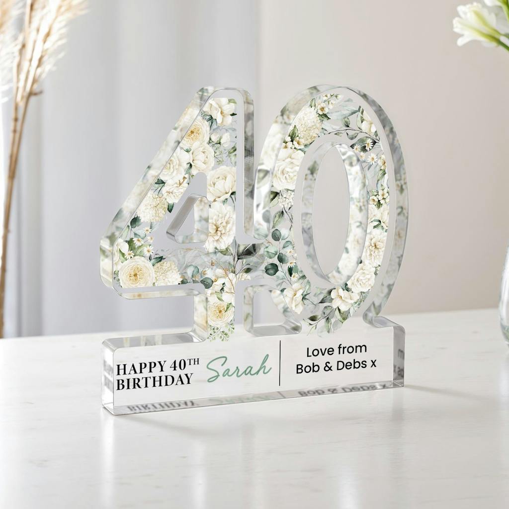 Personalised Freestanding 40th Birthday Gift Plaque