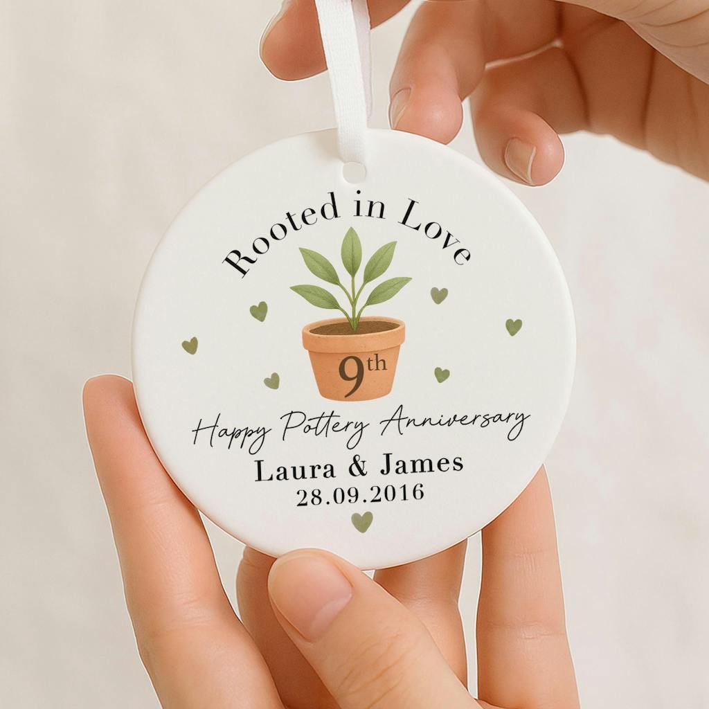 Personalised 9th Pottery Anniversary Ceramic Ornament Keepsake GIft