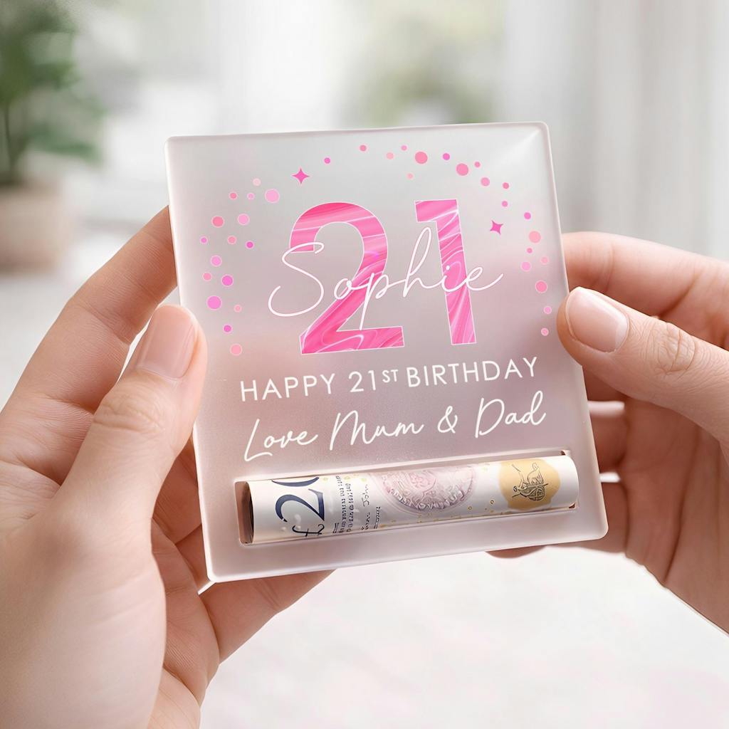 Personalised 21st Birthday Money Cash Holder Gift for Her Daughter Neice