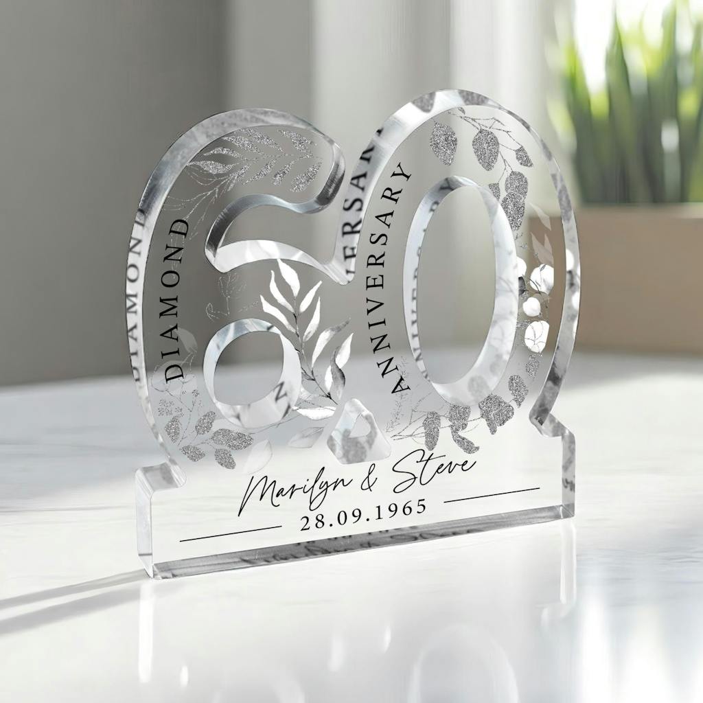Personalised 60th Diamond Anniversary Gift Plaque