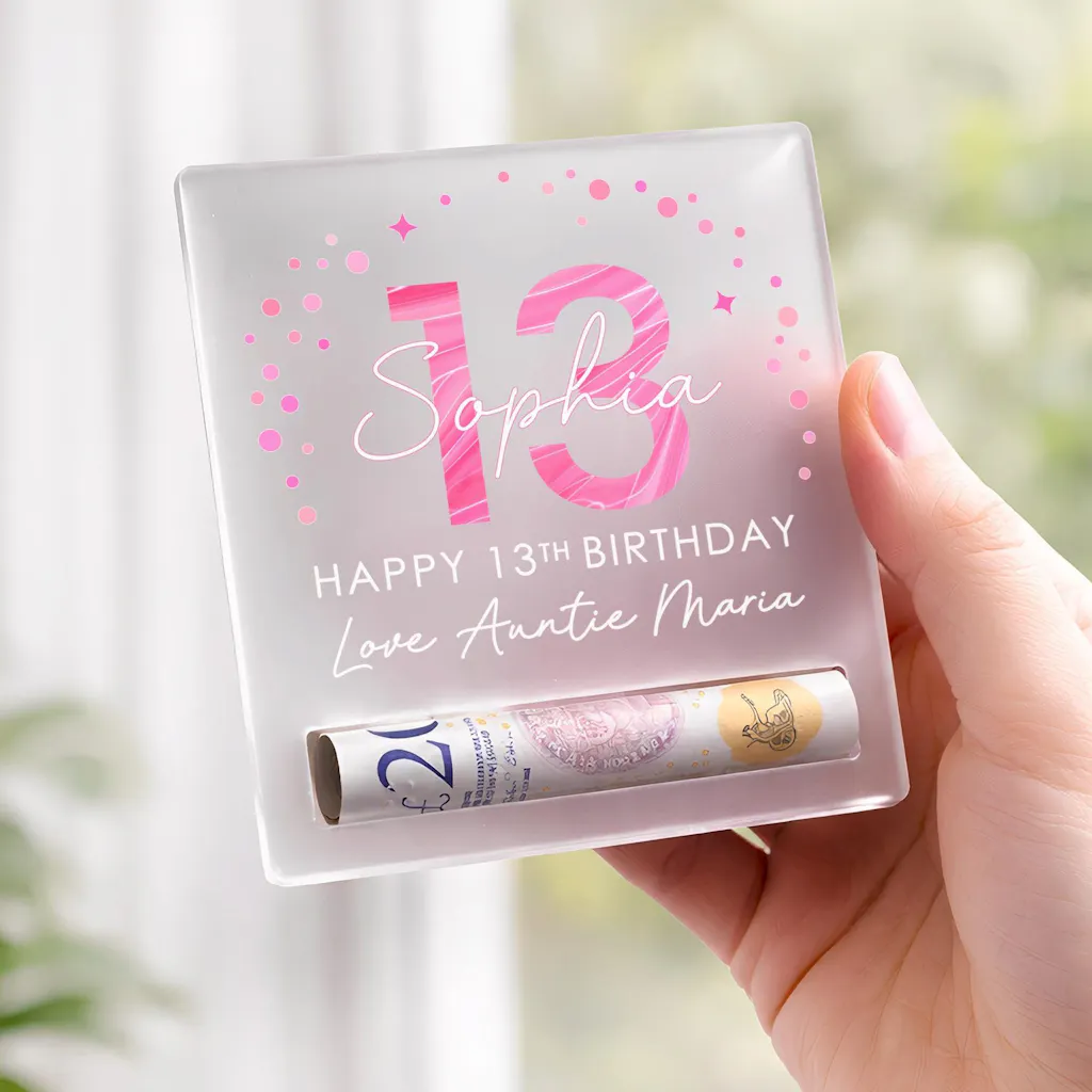 Personalised 13th Birthday Money Cash Holder Gift for Her Daughter Neice