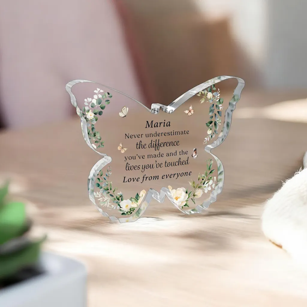 Personalised Butterfly Block Retirement Leaving Gift