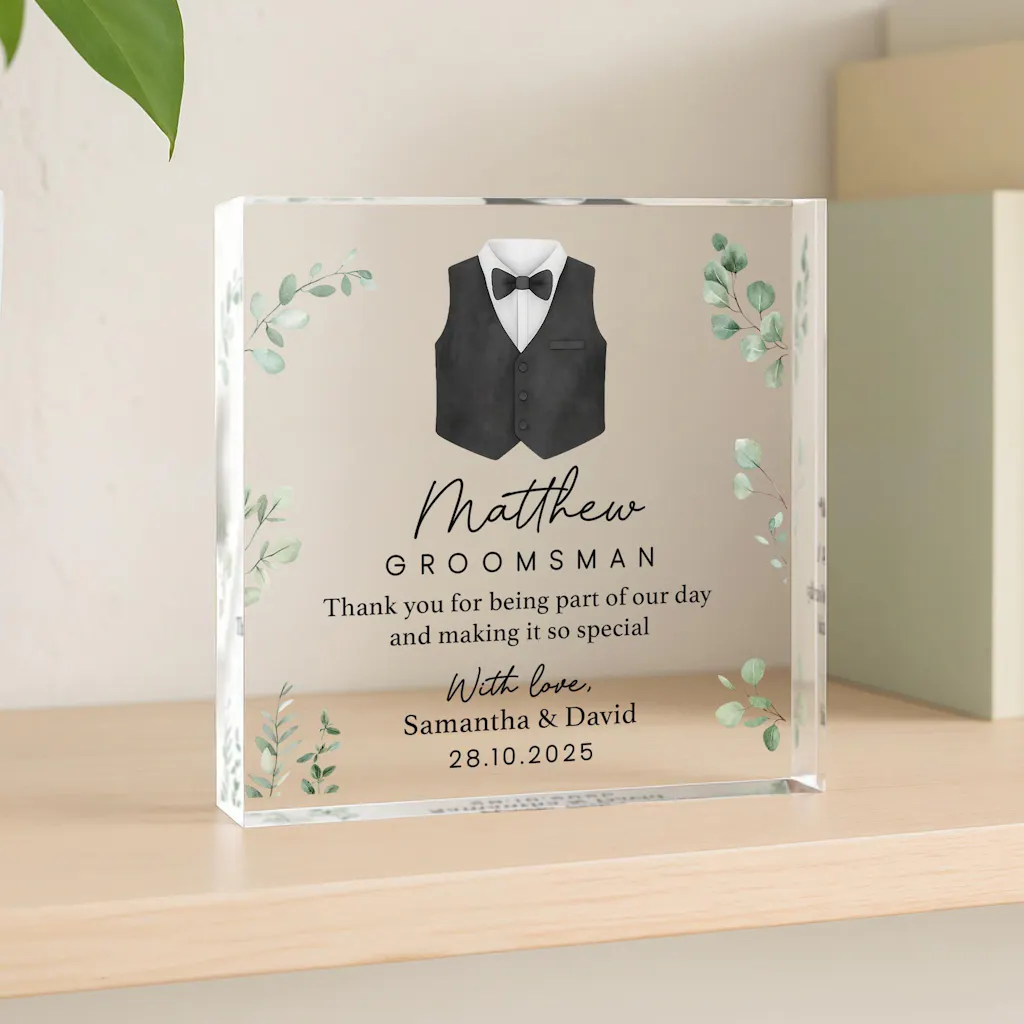 Personalised Groomsman, Best Man, Usher Thank You Plaque Gift