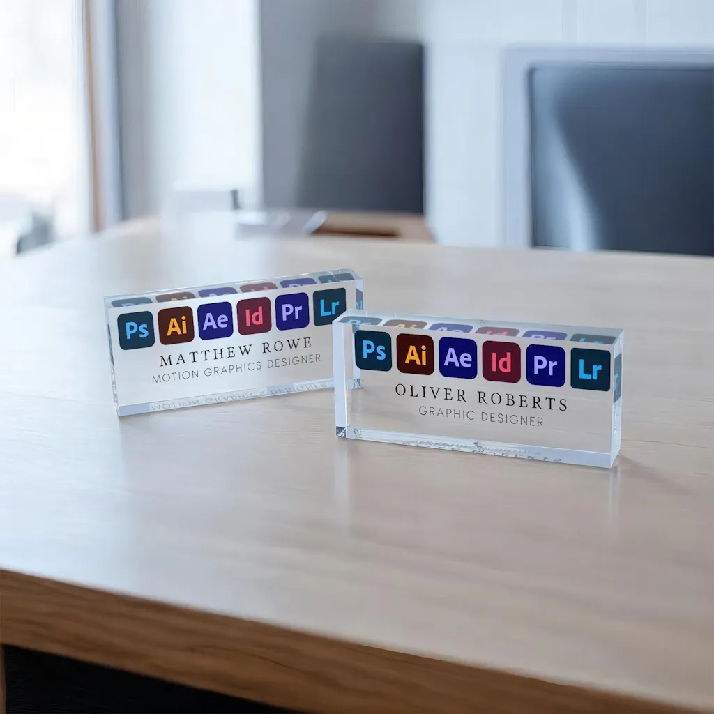 Personalised Graphic Designer Office Logo Desk Names