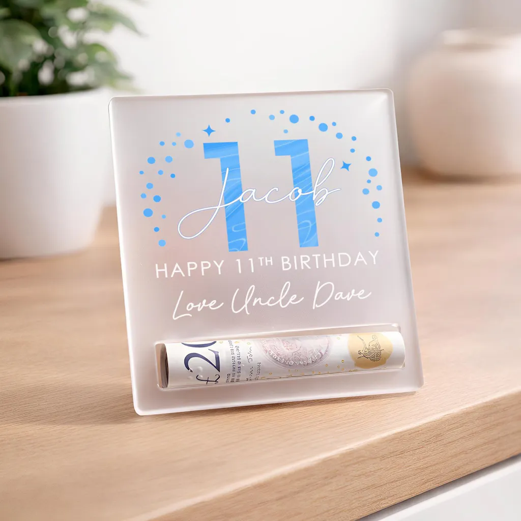 Personalised 11th Birthday Cash Holder Gift for Him