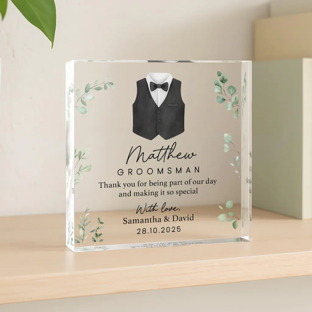 Personalised Groomsman, Best Man, Usher Thank You Plaque Gift