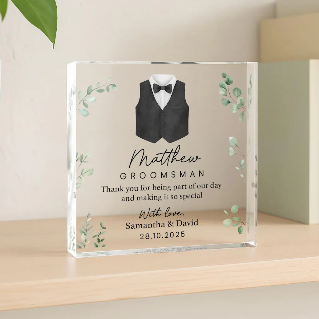 Personalised Groomsman, Best Man, Usher Thank You Plaque Gift