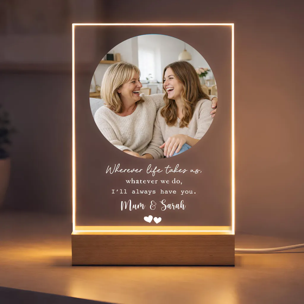 Personalised LED Photo Frame for Mum Mother’s Day Light Up Plaque Gift