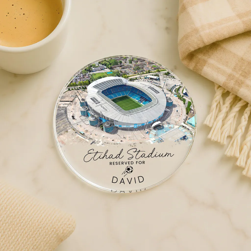 Personalised Man City Football Etihad Stadium Coaster