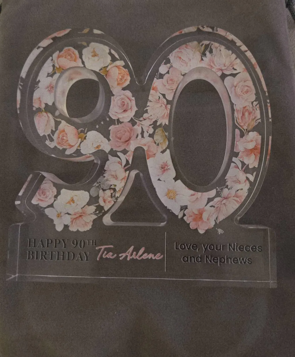 Personalised Number 90th Birthday Gift Plaque