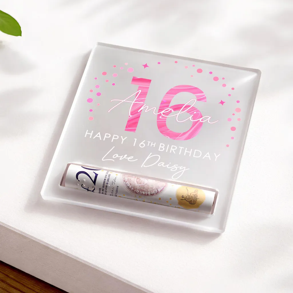 Personalised 16th Birthday Money Cash Holder Gift for Her Daughter Neice