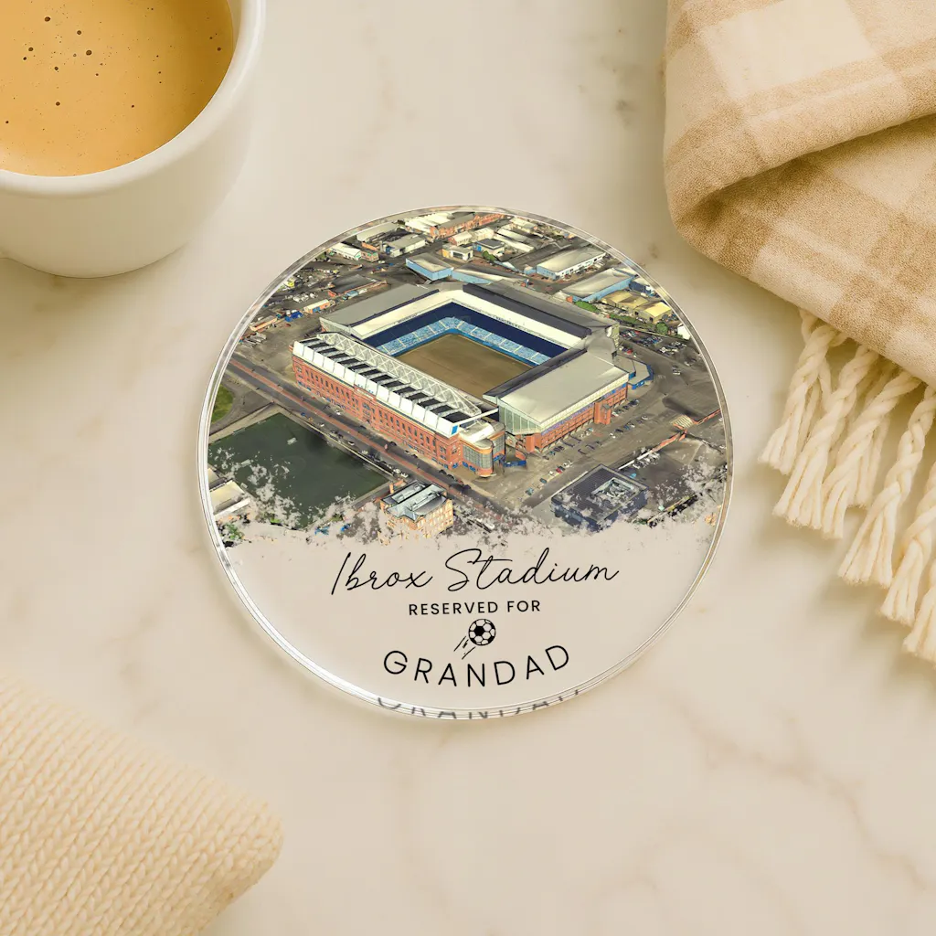 Personalised Rangers Ibrox Stadium Coaster