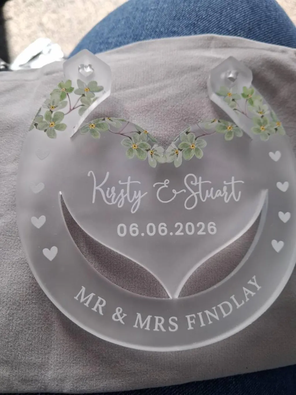 Personalised Lucky Horseshoe Wedding Gift, Mr & Mrs Married Ornament