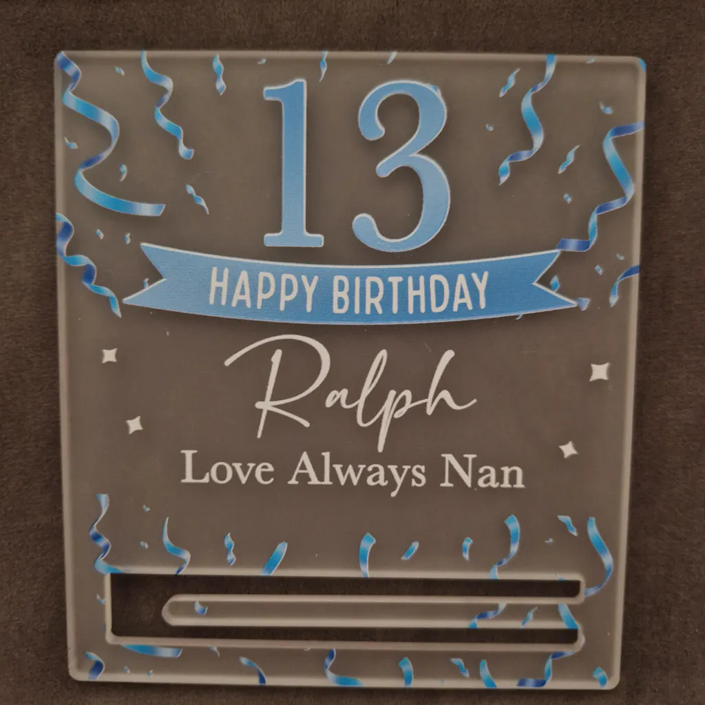 Personalised 13th Birthday Money Cash Holder Gift for Him Son Nephew