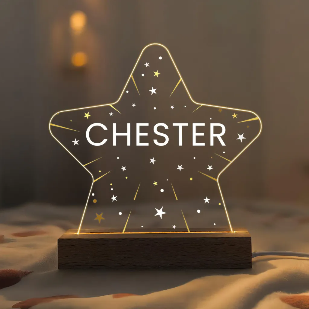 Personalised LED Shooting Stars Name Night Light Lamp