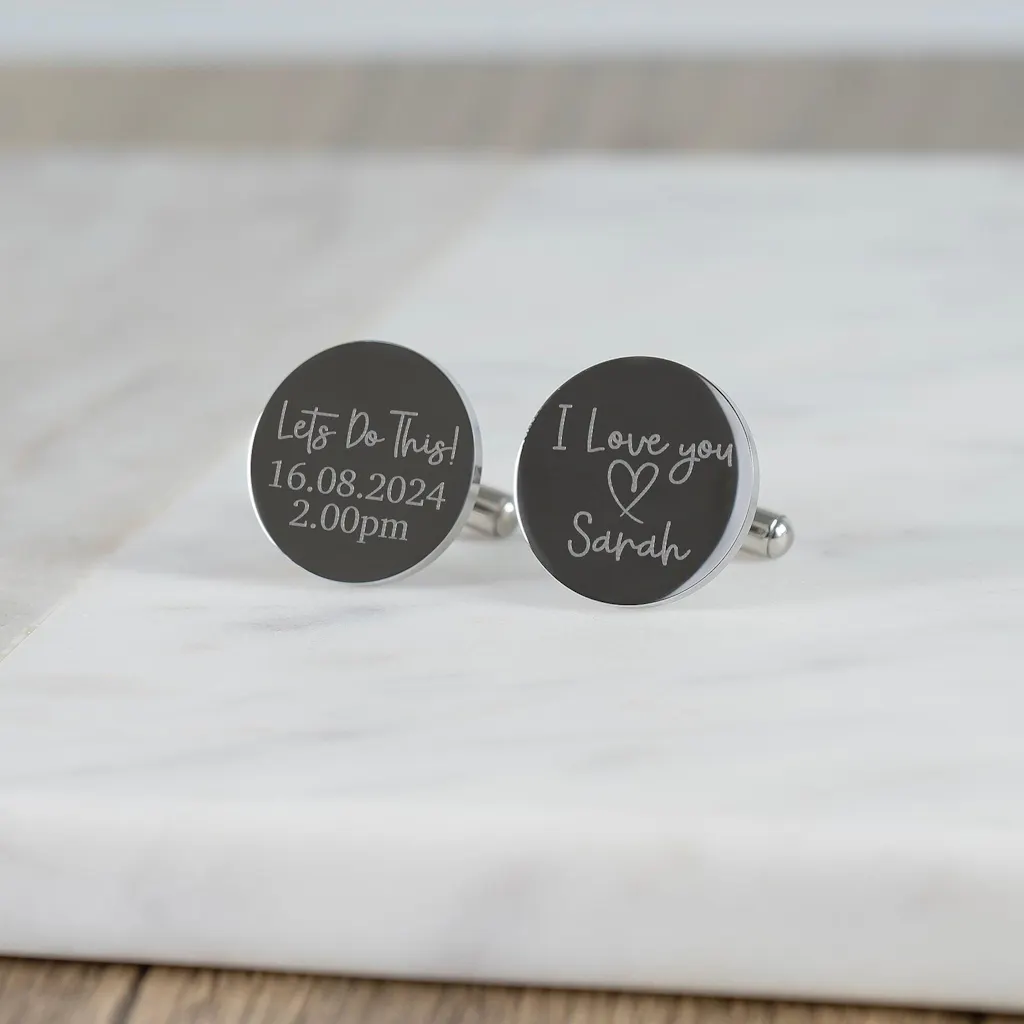 Personalised Engraved Groom Lets Do This Cufflinks