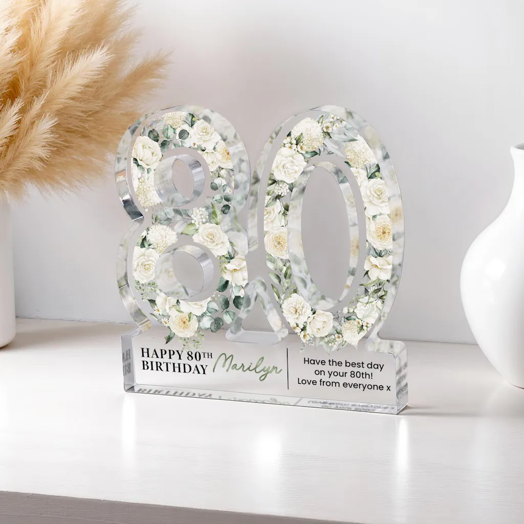 Personalised 80th Birthday Gift Plaque