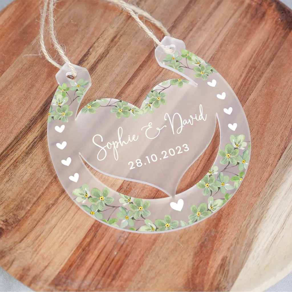 Personalised Lucky Horseshoe Wedding Gift - Names and date