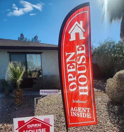Real Estate Signs-Open House Feather Flag Kit - 8ft