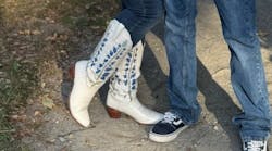 Ivory Almond-Toe Bluebonnet Inlay Wide Calf Tall Knee High Cowgirl Boots