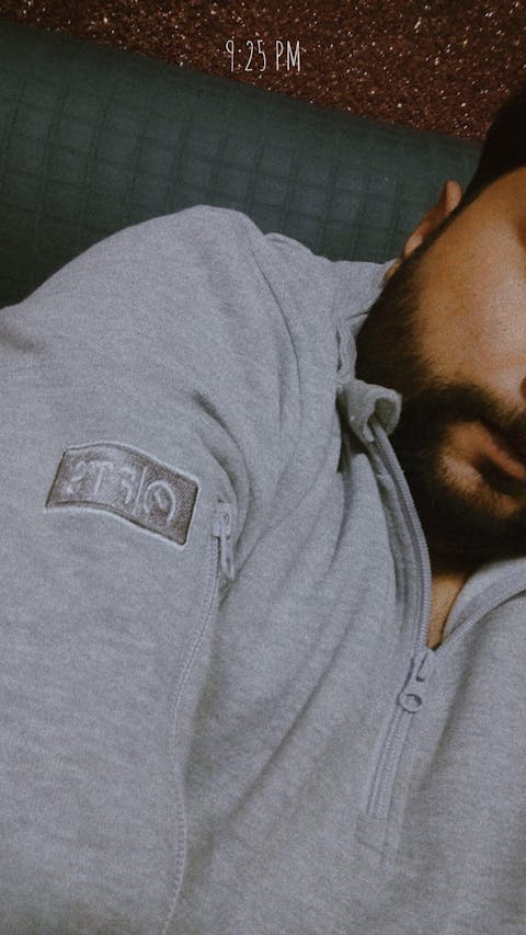 Fleece Sweatshirts Grey Arm Pocket Zipper Collar Jumpers