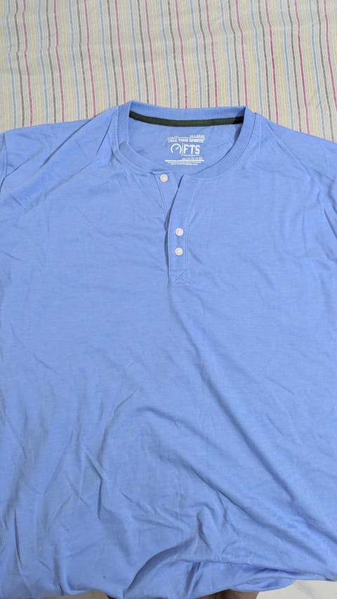 HENLEY T-Shirts | Lite Blue Short Sleeves Henley Shirt