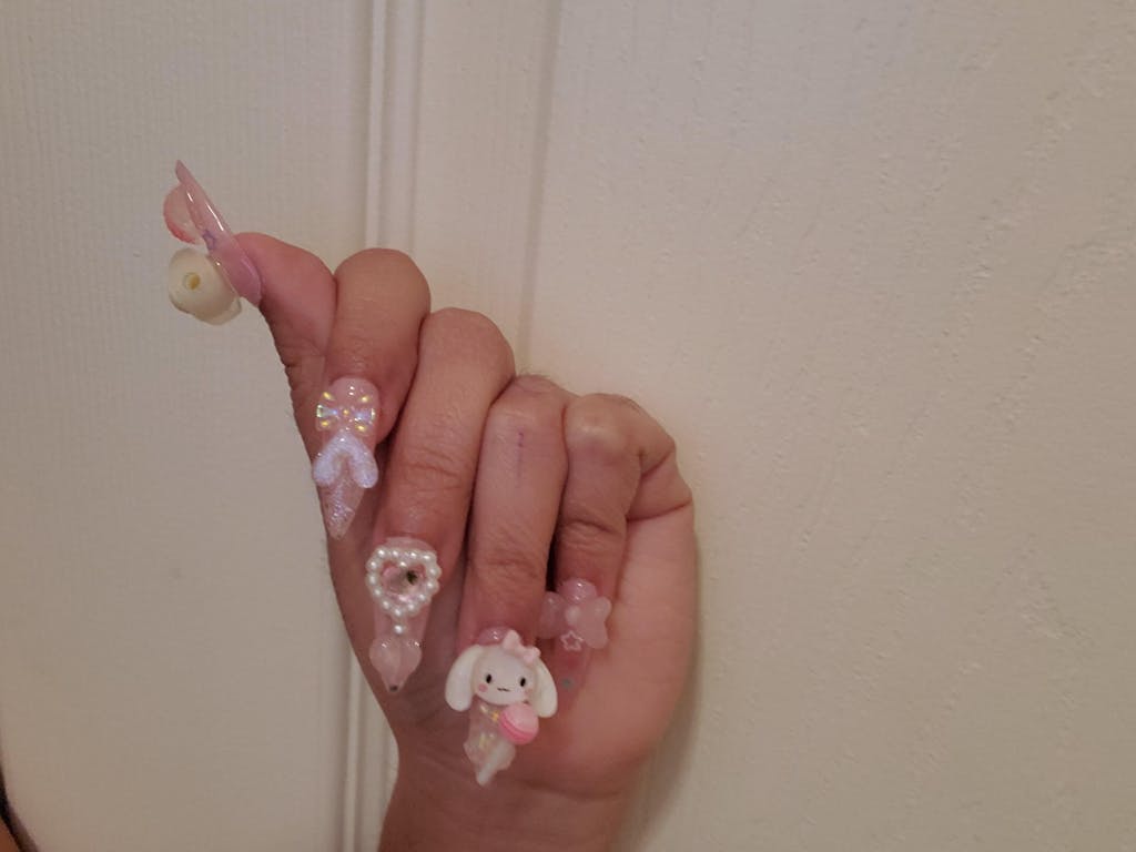 Medium Stiletto Pink Heart Cinnamoroll Cute nail