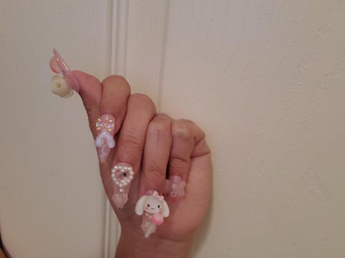 Medium Stiletto Pink Heart Cinnamoroll Cute nail