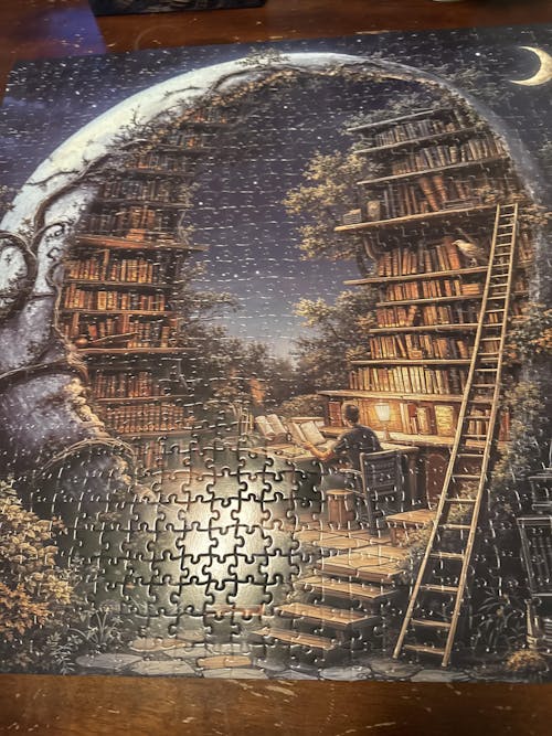 Vintage Forest Bookshelf Jigsaw Puzzle 1000 Pieces