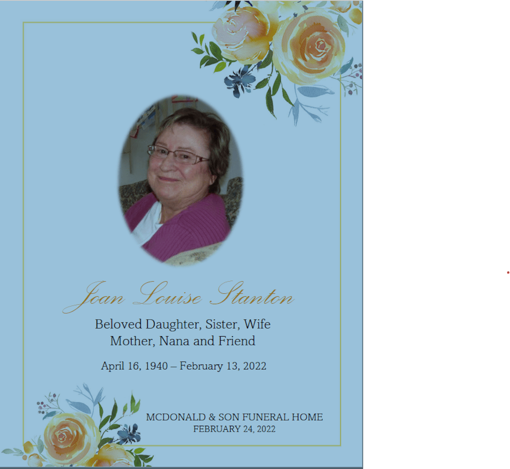 8 Page Yellow Rose Funeral Program Template (11 x 17 inches) Funeral Templates