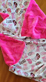 Hot Pink Fancy Boots Digital - Shannon Fabrics Cuddle Minky