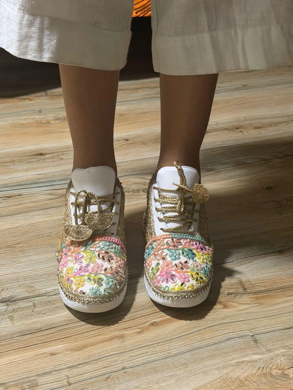 FUNKY N TRENDY multi colored theme hand work sneakers for brides / bridesmaids/ boho sneakers / bohemian sneakers / boho shoes/ multi colored sneakers