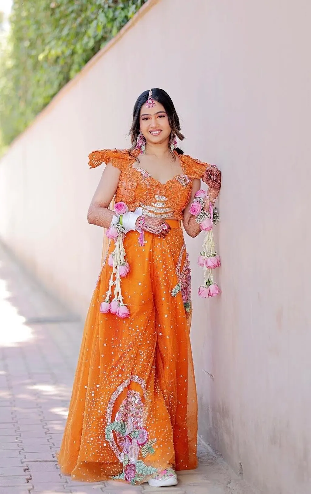 FUNKY N TRENDY fully hand crafted floral work with beads rhinestones cutdana etc /bridal sneakers / bridesmaid sneakers/ floral sneakers /colorful sneakers /bridal shoes / haldi mahendi shoes