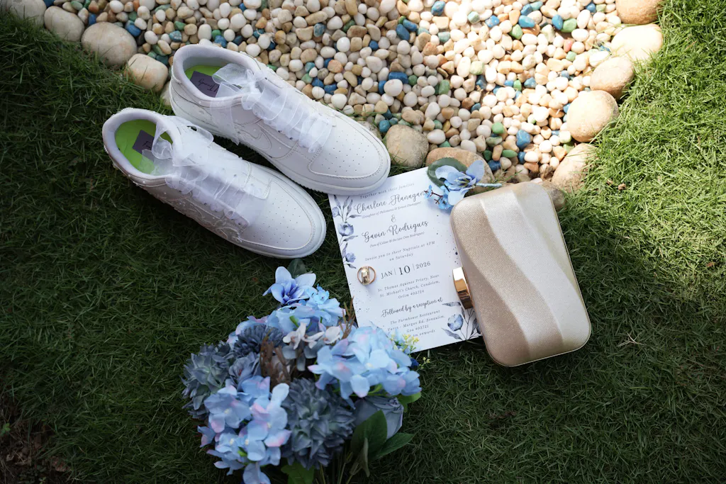 Funky N Trendy white thread work pearl work sneakers with floral detailing / bridal sneakers/ sneaker for bride / white sneakers/ pearl sneakers for bride/custom name initials / wedding date