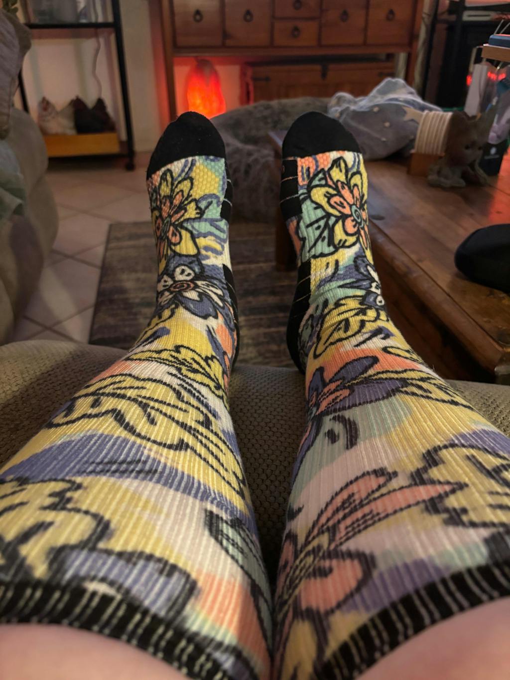 Bamboo Funky Flower Compression Socks