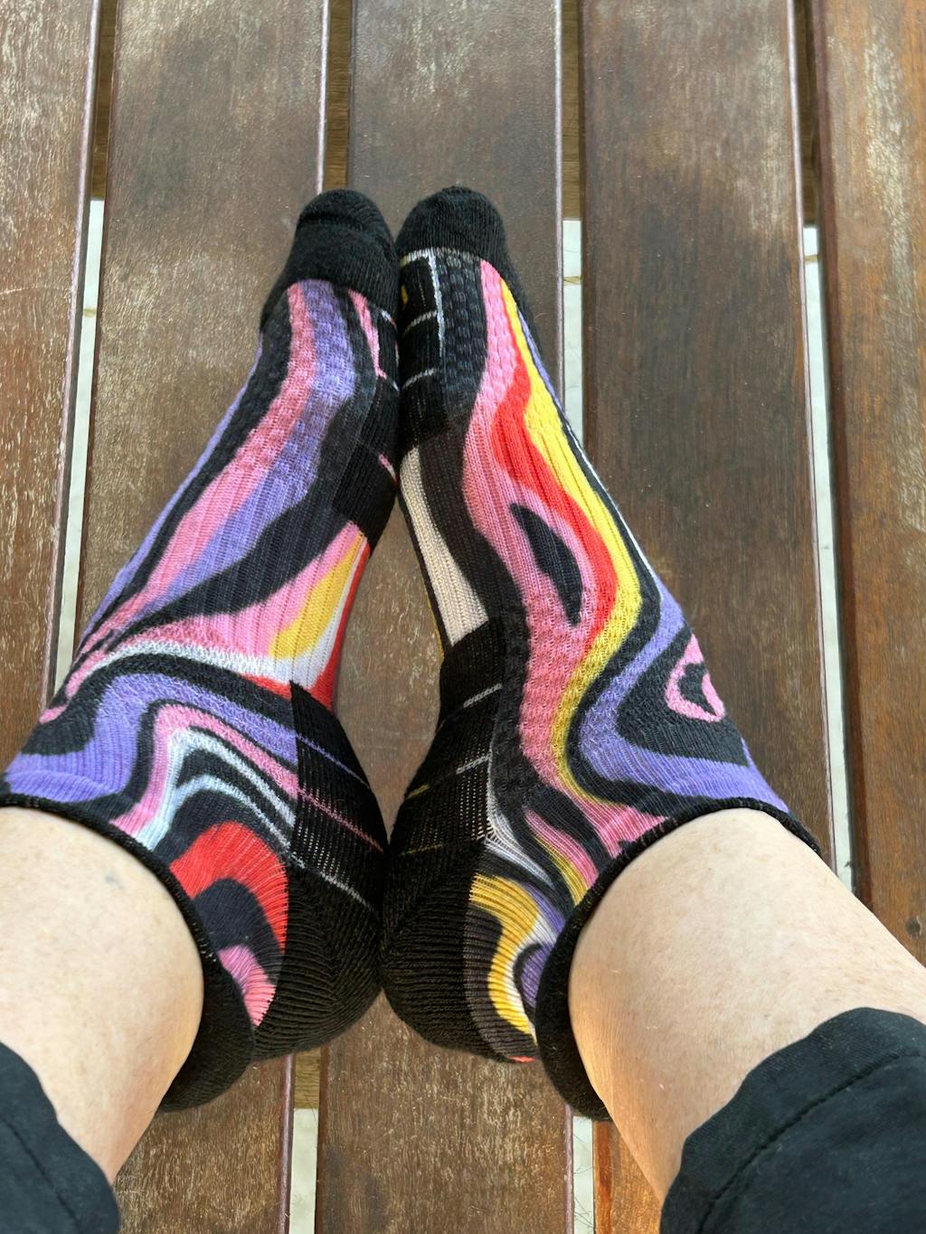 Purple Zebra Bamboo Ankle Compression Socks