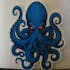 Blue Octopus Sticker | Red Eyes Kraken Decal | Deep Sea Monster Art | Ocean Lover Vinyl | Gothic Mythical Creature Gift | Tentacle Beast