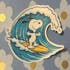 Snoopy Surfing Sticker | Peanuts Ocean Wave Decal | Woodstock & Charlie Brown | Beach Vibe Art | Summer Sports Cartoon Vinyl | Surf Lover