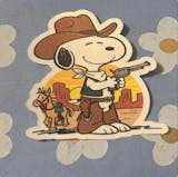 Snoopy Cowboy Sticker | Peanuts Western Decal | Wild West Dog Art | Classic Cartoon Vinyl | Cowboy Hat Pistol Gift | Nostalgic Sheriff Hound