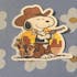 Snoopy Cowboy Sticker | Peanuts Western Decal | Wild West Dog Art | Classic Cartoon Vinyl | Cowboy Hat Pistol Gift | Nostalgic Sheriff Hound
