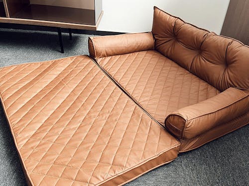 Luxe lit pour chien grand en simili cuir pliable orthopédique - CoreLounge