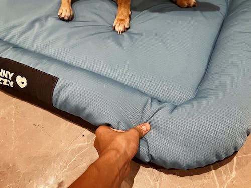 Tapis orthopédique imperméable et résistant aux rayures pour chien motif coloris block - Trek Lounge