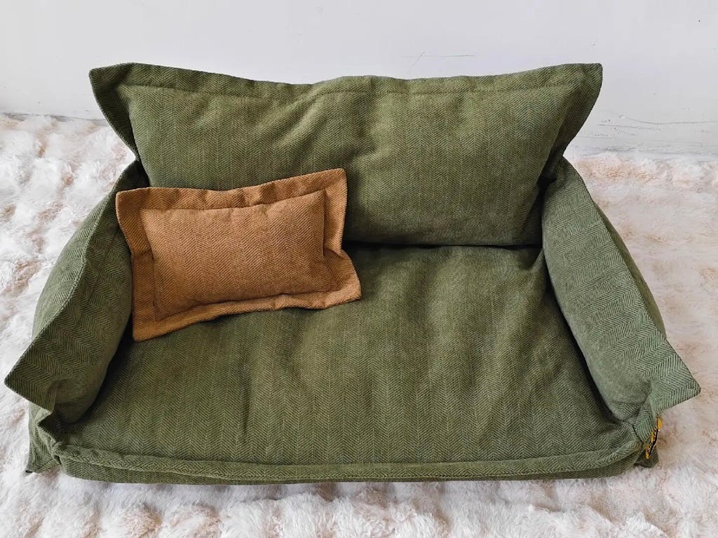 Panier orthopédique pour chien toutes saisons à double couche amovible – Rétro