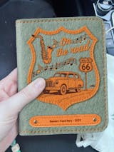 Personalized Vintage Road Trip Themed Felt Pocket Journal Notebook, Retro Road Trip Traveler's Journal, Felt Cover Pocket Notebook, Gifts for Road Trip Lovers, Gifts for Travel Bloggers, Birthday Gifts, Anniversary Gifts
