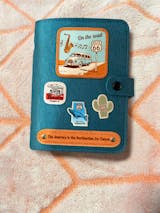 Personalized Vintage Road Trip Felt Traveler's Journal, A6 Felt Loose-leaf Notebook With Snap Closure, Felt Retro Emblem Patches Notebook, Gifts for Road Trip Lovers, Gifts for Travel Bloggers, Birthday Gifts, Anniversary Gifts