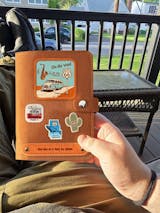 Personalized Vintage Road Trip Felt Traveler's Journal, A6 Felt Loose-leaf Notebook With Snap Closure, Felt Retro Emblem Patches Notebook, Gifts for Road Trip Lovers, Gifts for Travel Bloggers, Birthday Gifts, Anniversary Gifts