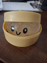 Glitter Dumpling Squishy Toy, Jumbo Slow Rising Stress Relief Fidget, Dumpling Shaped Sensory Squeeze with Steamer Box