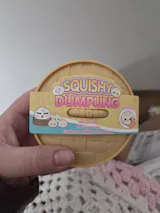 Glitter Dumpling Squishy Toy, Jumbo Slow Rising Stress Relief Fidget, Dumpling Shaped Sensory Squeeze with Steamer Box