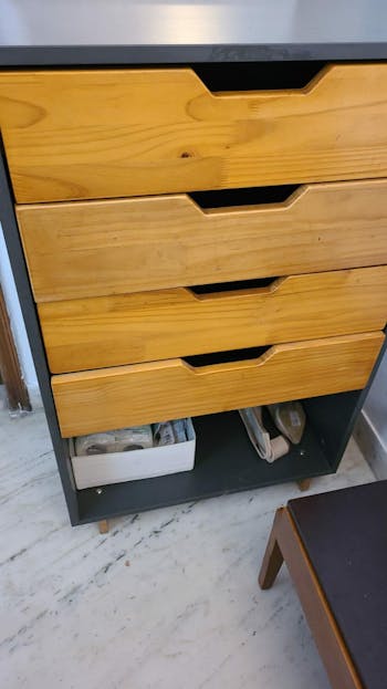Zoe Chest Of Drawers (with Teak Finish Solid Wood Facia)