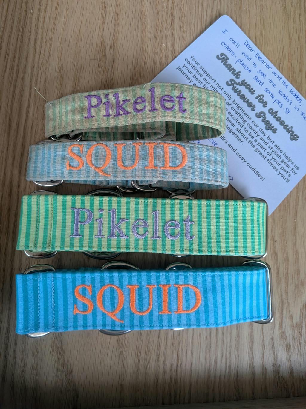 Martingale Collar -  Arctic Aqua Stripes